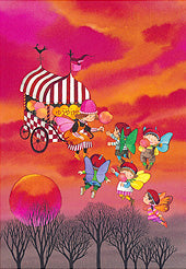 268夕焼けのわたがし屋さん(ポストカード)