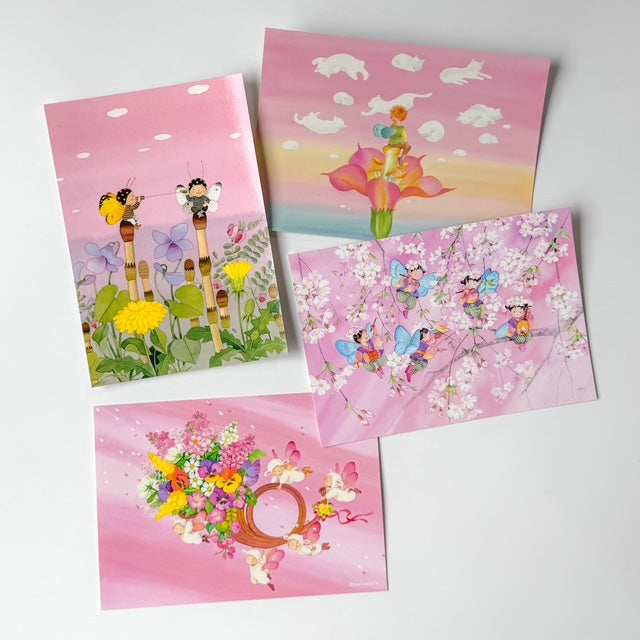 春のポストカードセットB『夢色の春だより』